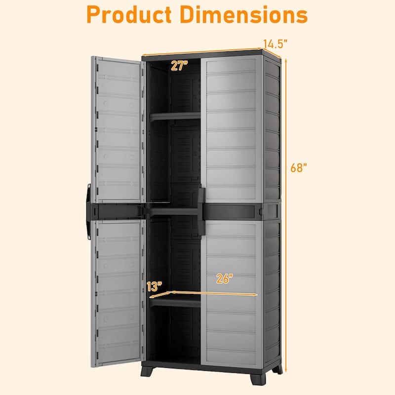 Costway Plastic Storage Cabinet 68" H Vertical Storage Shelving Unit - See Details