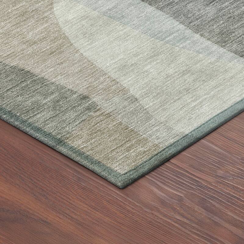 Machine Washable Indoor/ Outdoor Contemporary Layers Chantille Rug