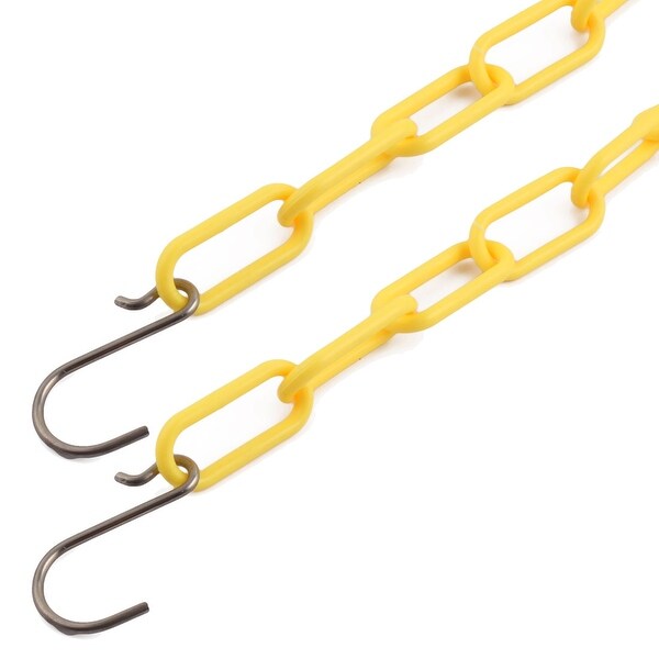 Household Plastic Clothes Display Hanging Chain Hook Hanger Yellow 9.6Ft long