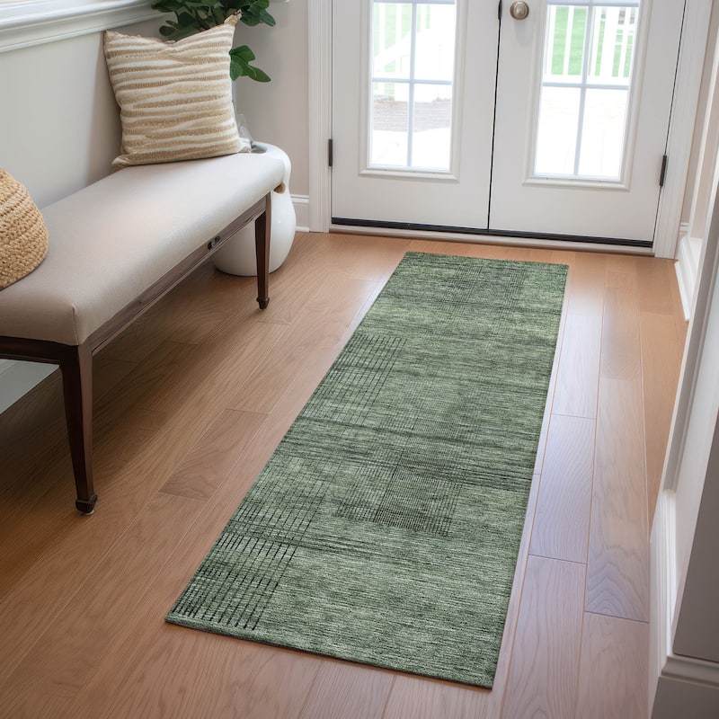 Machine Washable Indoor/ Outdoor Chantille Contemporary Imprints Rug