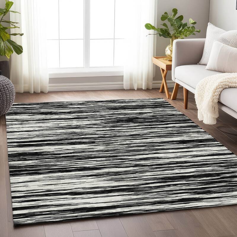 Premium Washable Super Soft Casual Ombre Mayfield Rug - Black - 10' x 14'