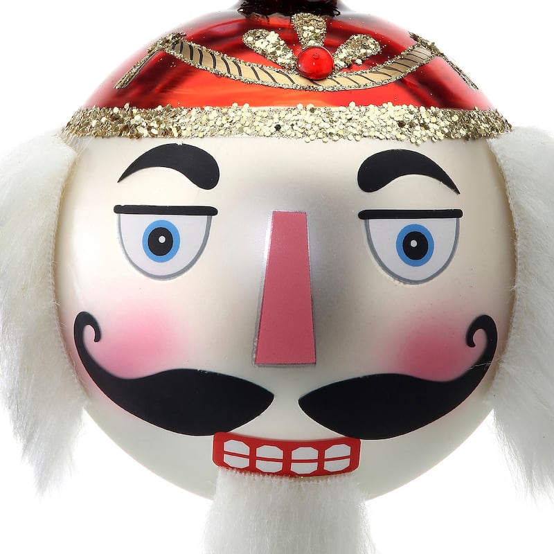 4" Glass Nutcracker Ball Ornament
