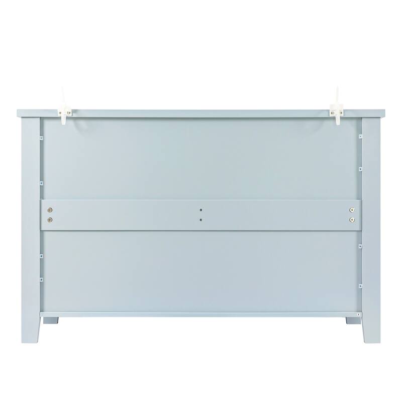 Antique Style 6-Drawer Double Dresser with Retro Shell Handle for Bedroom, Living Room