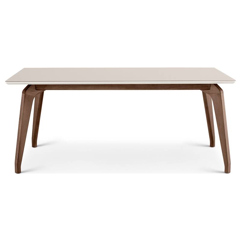 Giane Dining Table - Off White, Nogal - 70.75"W x 39.25"D x 29.5"H
