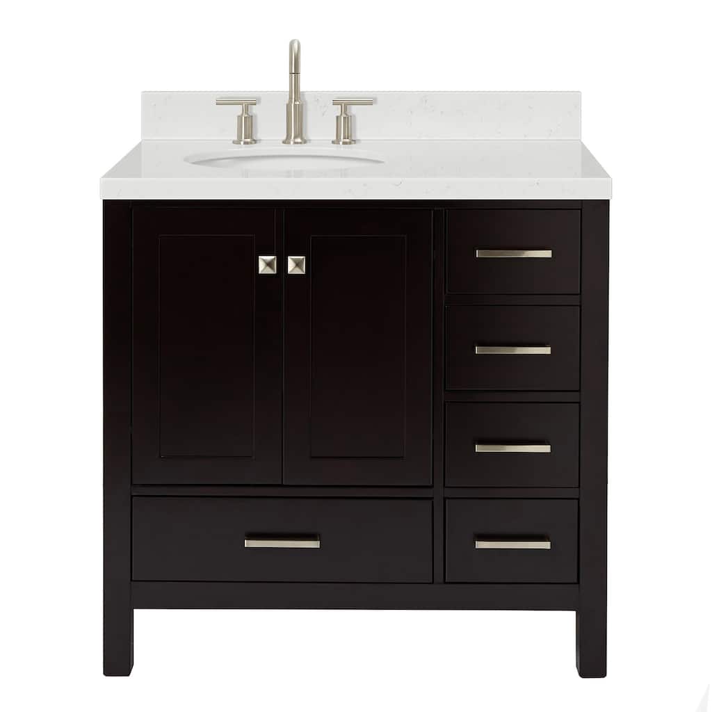 Ariel A036SLCQOVO Cambridge 37" Free Standing Single Basin Vanity Set