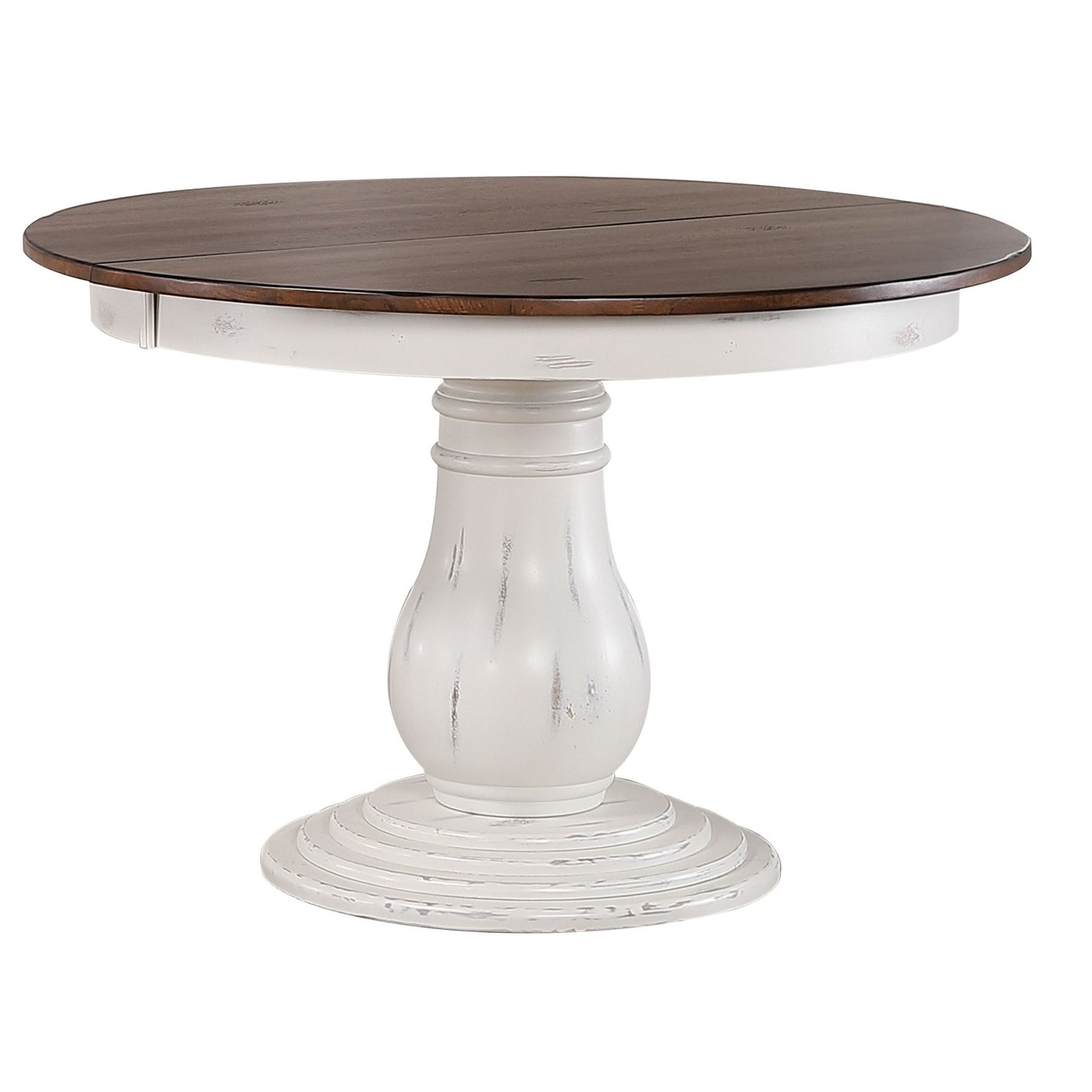 Coastal Haven Collection Distressed Cocoa Brown/ Cotton White Bella Dining Table