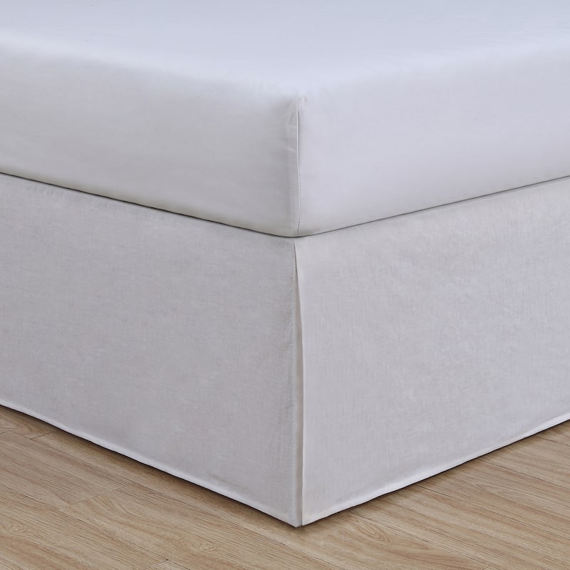 Nestwell Linen Blend 15 Inch Bed Skirt - Cal King - White