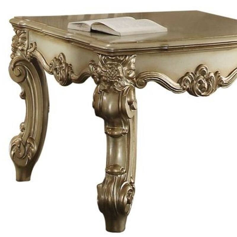 HomeRoots 26" Gold Patina Manufactured Wood Square End Table - 26' X '26' X '26