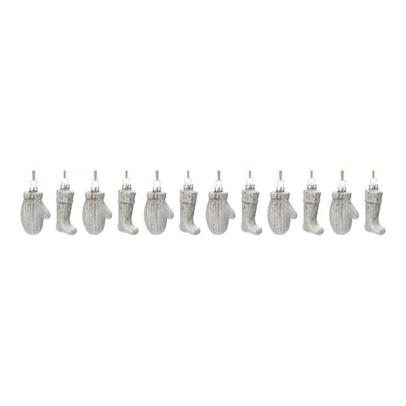 Mitten and Stocking Christmas Ornaments - 3.25" - Set of 12