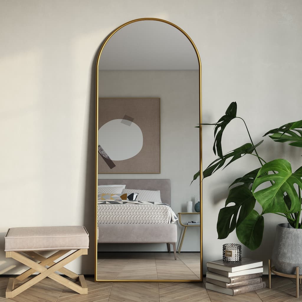 Nadia Modern Arch Floor Mirror - 70"H x 28"W x 2"D