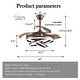 preview thumbnail 25 of 38, Cusp Barn 42'' Retractable Ceiling Fan with Lights and Remote Modern 6 Speeds LED Ceiling Light