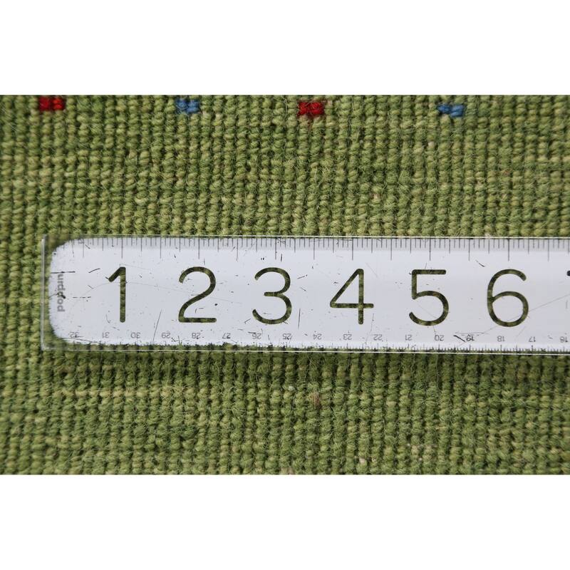 Hand Knotted Oriental 100% Wool Carpet Tribal Animal Pictorial Green Gabbeh Area Rug - 7' 6'' X 5' 2''