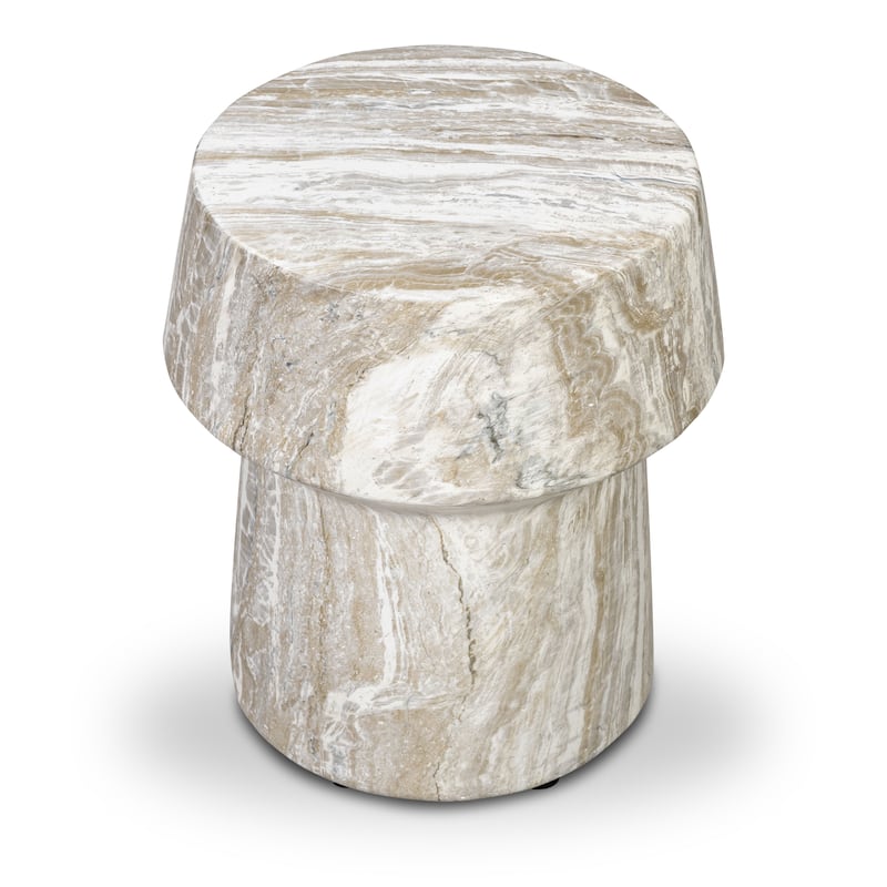 Zyra Concrete Side Table with Stone Texture Finish