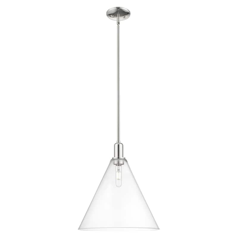 Innovations Lighting Endless Possibilities Arcadia - Berkshire Glass - 1 Light 16" Stem Hung Mini Pendant - Clear/Polished Nickel