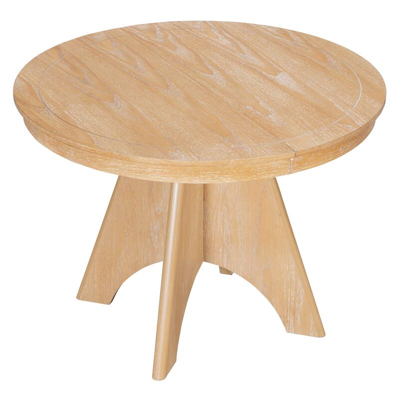 Extendable Dining Table for 4-6, 42" to 58" Rustic Farmhouse Table with X-Legs