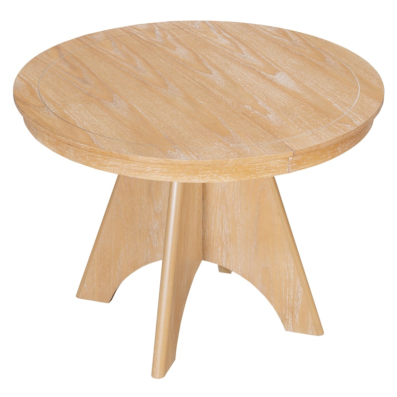 Vintage 58" Extendable Dining Table for 4-6 Rustic Farmhouse Kitchen Table with Distressed Finish