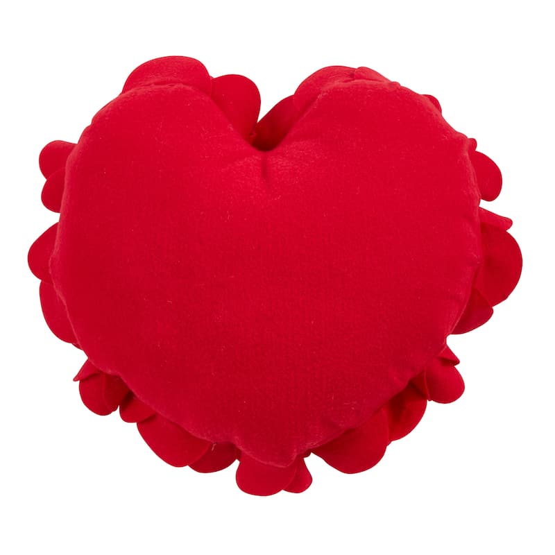 Felt Throw Pillow With Heart Design