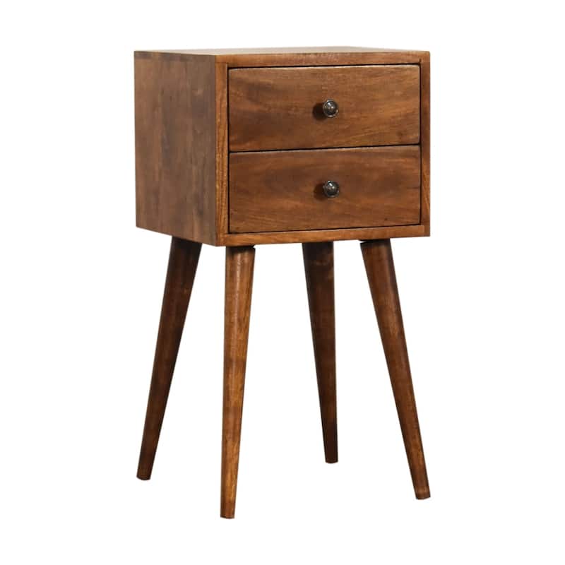 Artisan Furniture Solid Wood Mini 2 Drawer Chestnut Nightstand