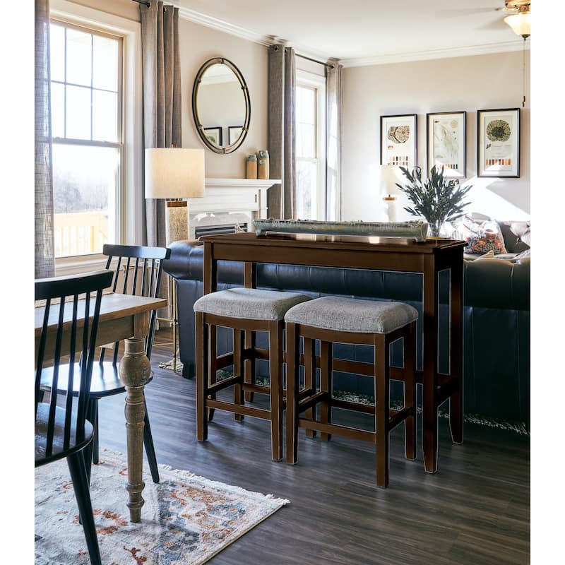 New Ridge Home Pub-Height Sofa Table with Two Counter-height Stools