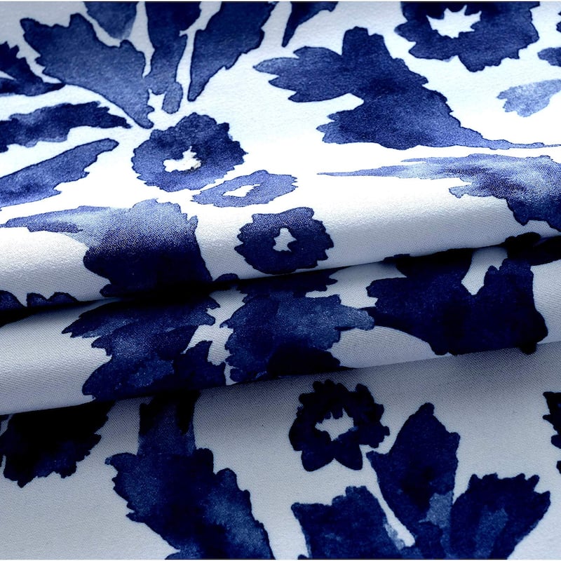 Porch & Den Ouzel Floral Watercolor Pattern Lined Window Valance