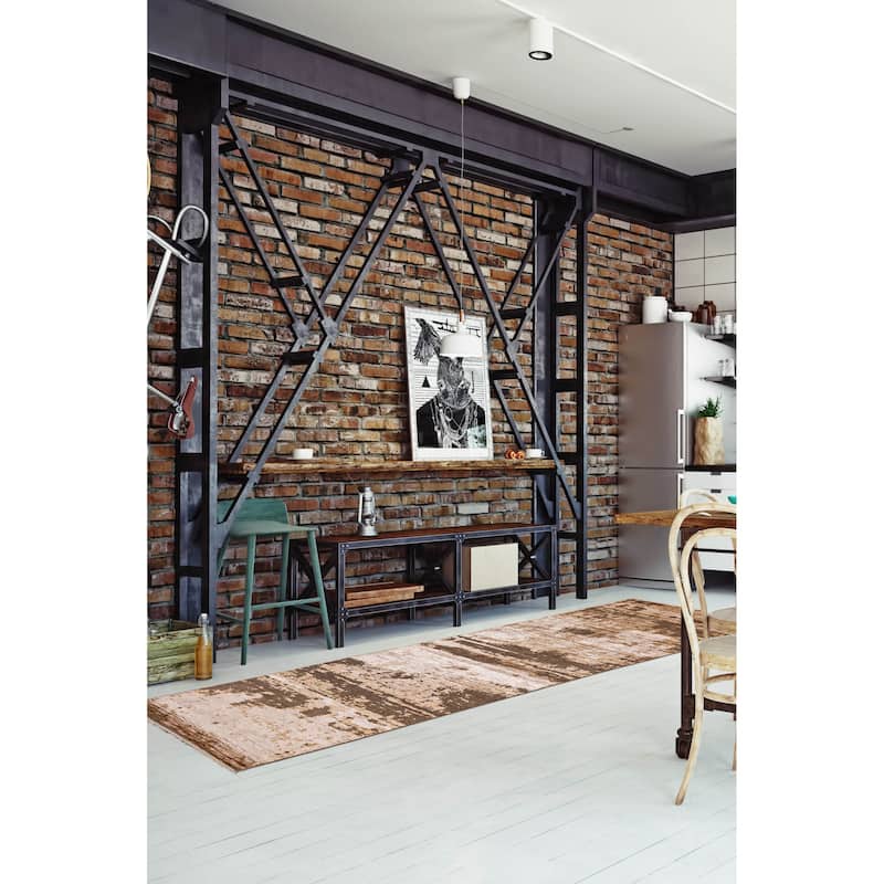 ECARPETGALLERY Hand-knotted Legacy Brown Silk, Wool Rug - 2'7 x 12'0