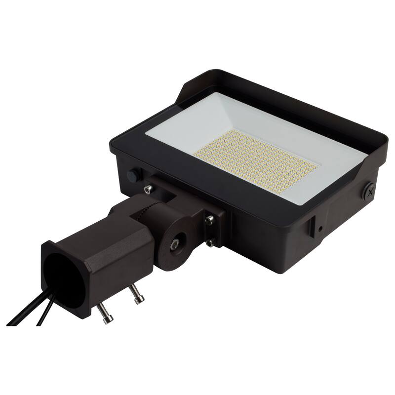 LED Tempered Glass Flood Light with Bypassable Photocell 3K/4K/5K 100W/125W/150W - Bronze