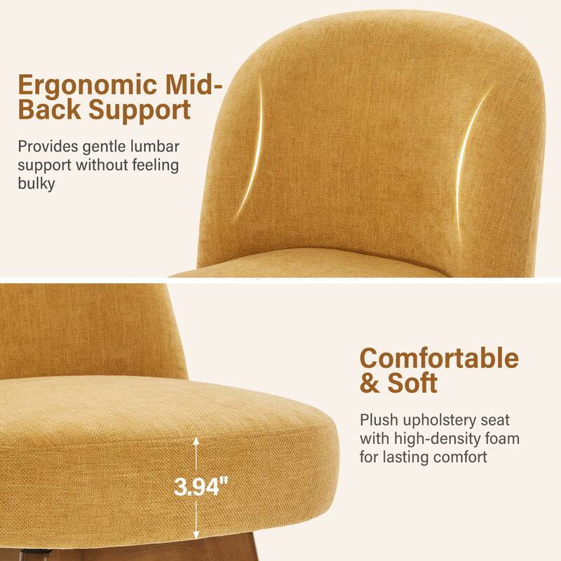 Fabric Upholstered Counter Height Swivel Bar Stools - 37.8"H x 19.7"W x 23.2"D