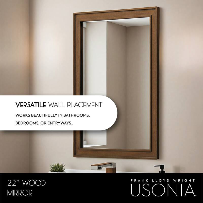 Frank Lloyd Wright USONIA® Progression 22 or 28-inch Wood Mirror