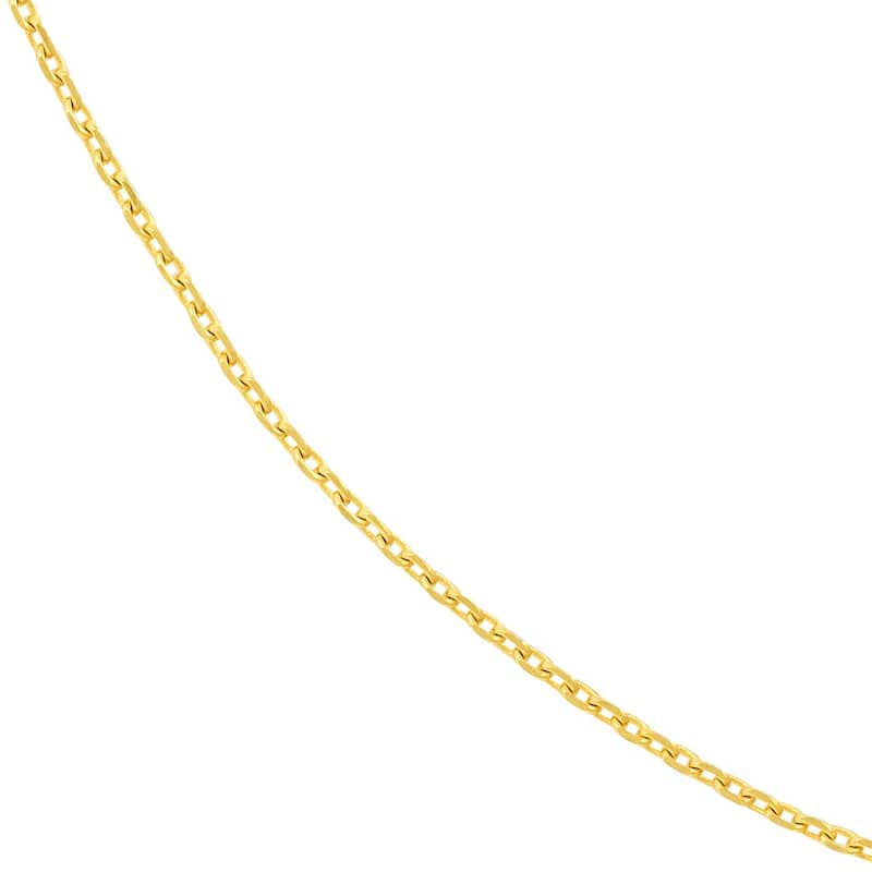 Curata 10k Yellow Gold 0.65mm Diamond Cut Cable Chain Necklace (Spring Ring)