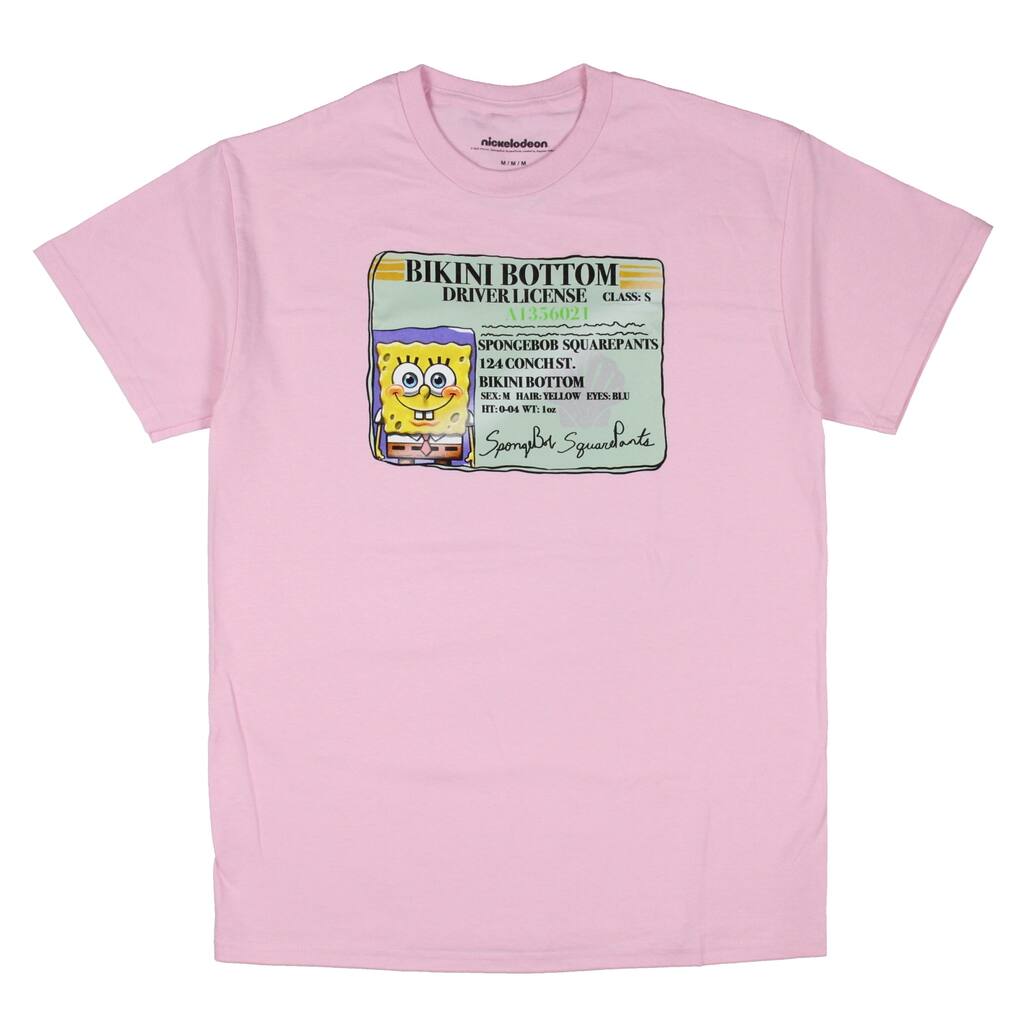 SpongeBob SquarePants Men's Bikini Bottom Drivers License T-Shirt