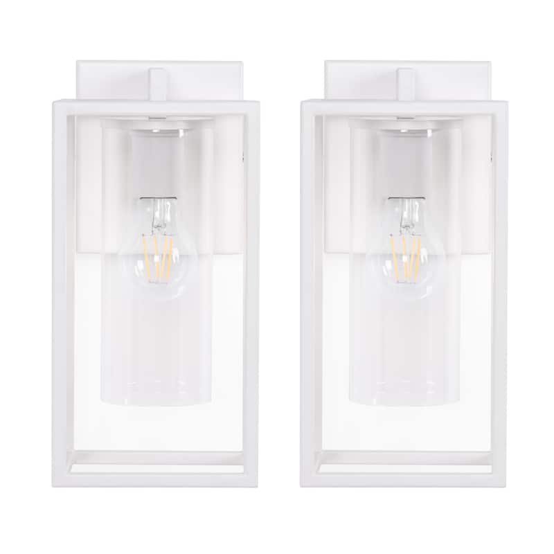 2-Pack Industrial Metal Outdoor Wall Lantern