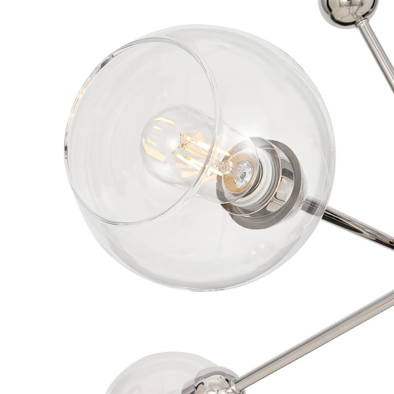 LamQee Sputnik Metal Chandelier with Clear Glass Globe Shades