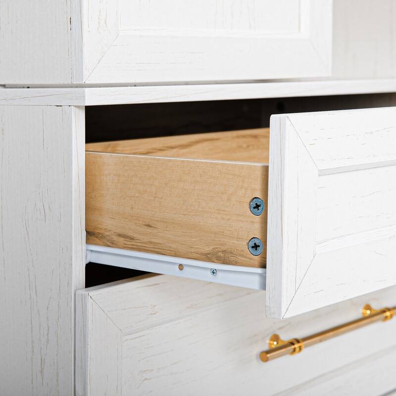 Farmhouse 78.2" Kitchen Pantry Cabinet with 4 Doors, 3 Adjustable Shelves and 3 Drawers