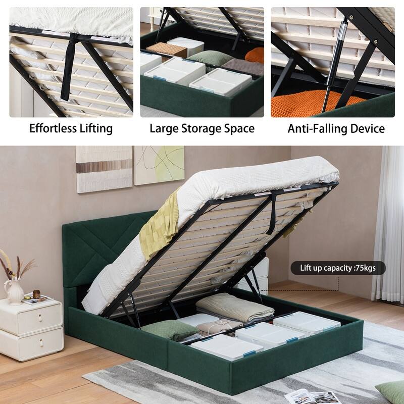 Plywood Frame Full Upholstered Platform Bed