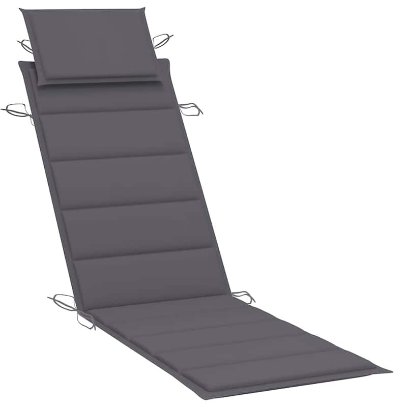 vidaXL Patio Sun Lounger with Cushion Solid Acacia Wood - 72.4" x 21.7" x 25.2"