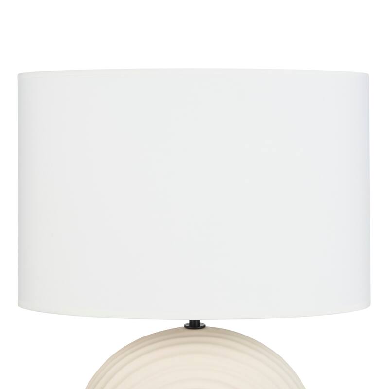 Nourison 21" Cream Textured Striped Arch Table Lamp