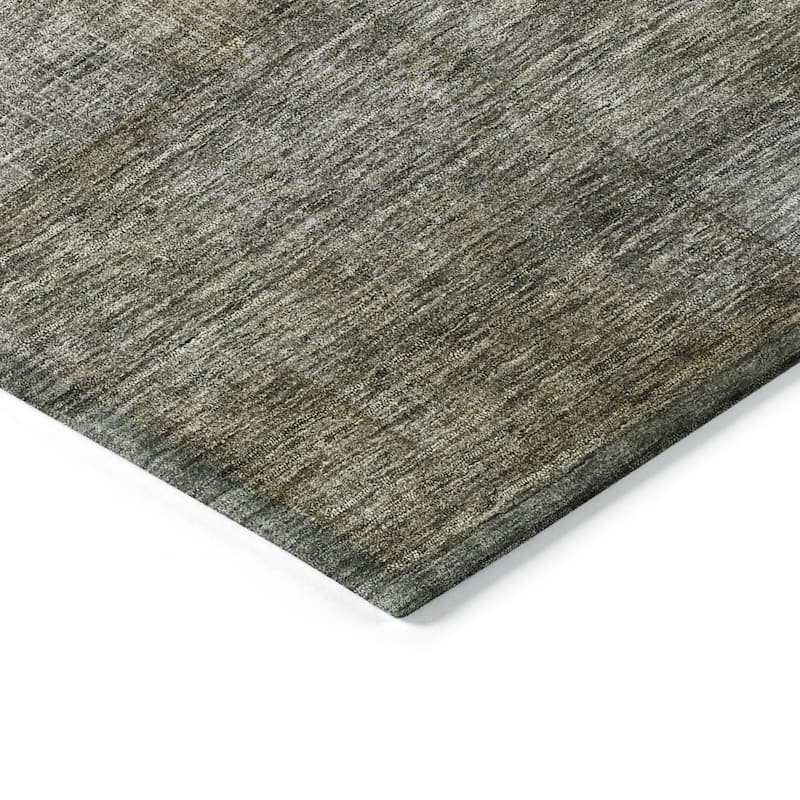 Machine Washable Indoor/ Outdoor Contemporary Abstract Chantille Rug
