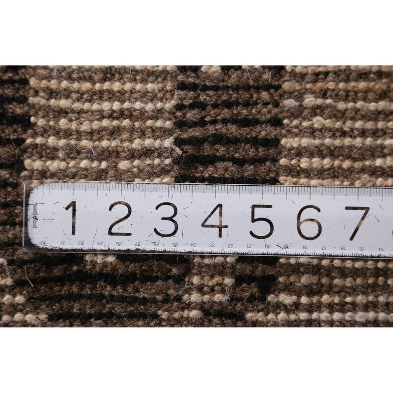 Geometric Moroccan Area Rug Handmade Beige Oriental Wool Carpet - 6'5" x 9'5"