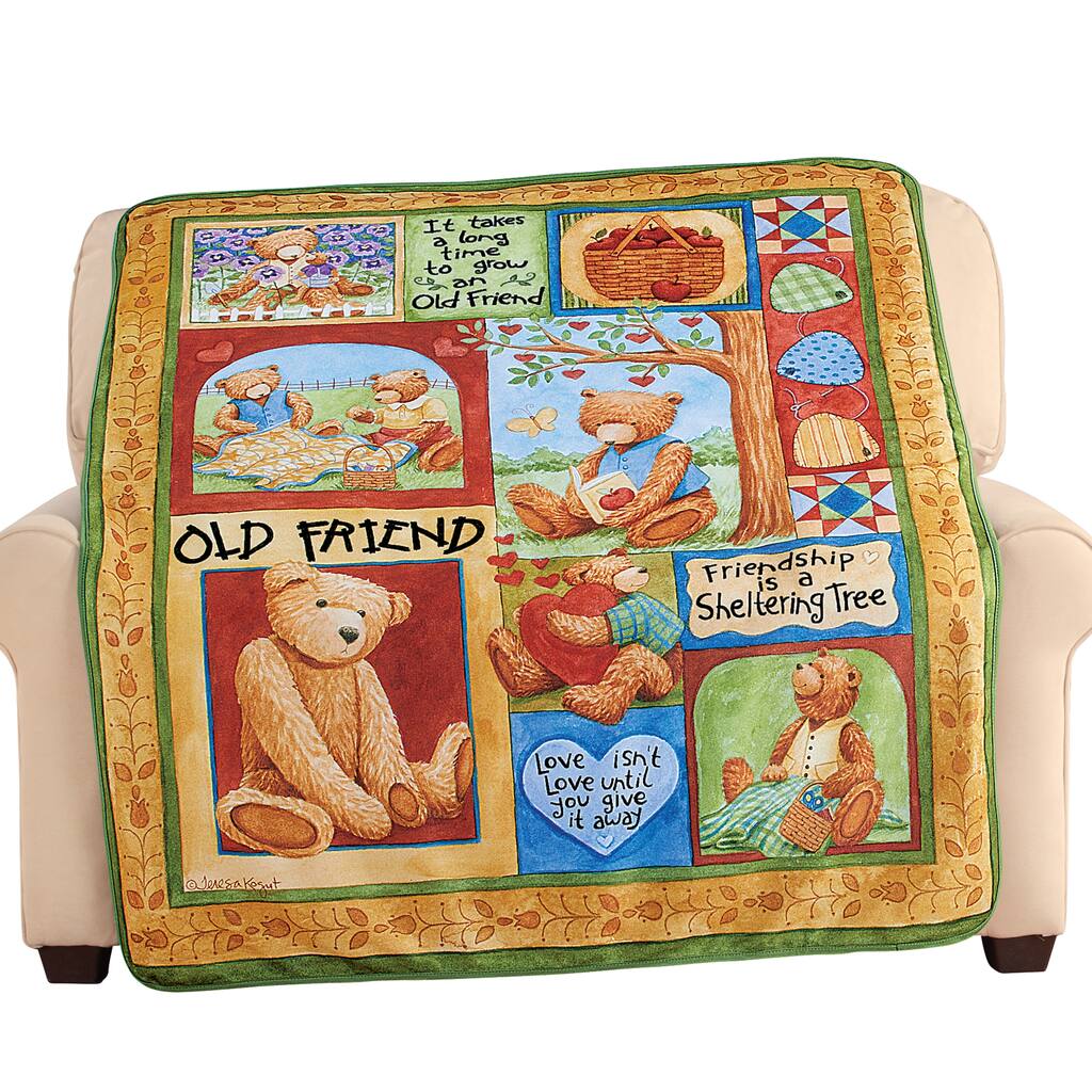 Teddy Bear Fleece Throw Blanket by Teresa Kogut