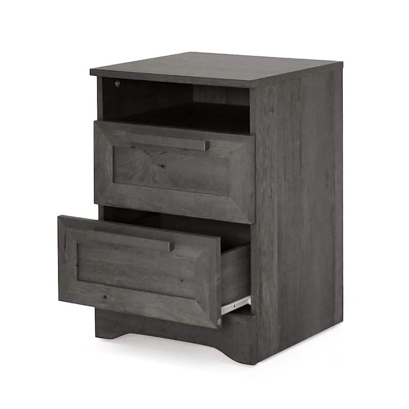 15.80" W Modern 2 Drawer Nightstand by Christopher Knight Home