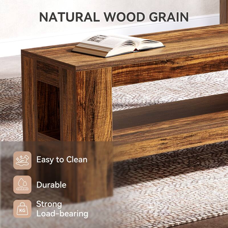 Long Dining Bench with Storage for Kitchen