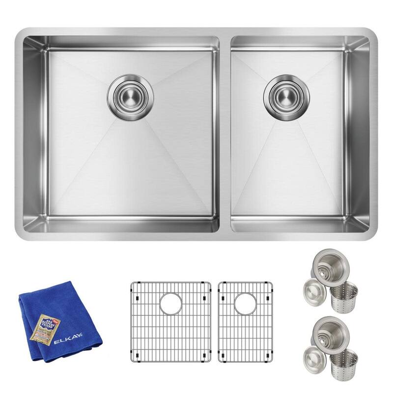 Elkay Crosstown 31-1/2" Undermount Double Basin Stainless Steel - Stainless Steel