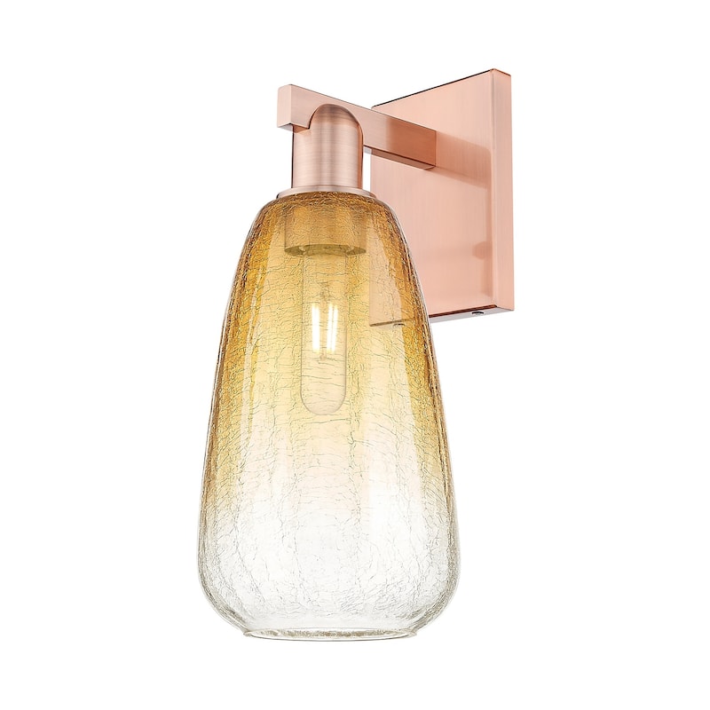 Innovations Lighting 716-1W-11-8 Brookhaven Almond Sconce Brookhaven - Antique Copper / Amber