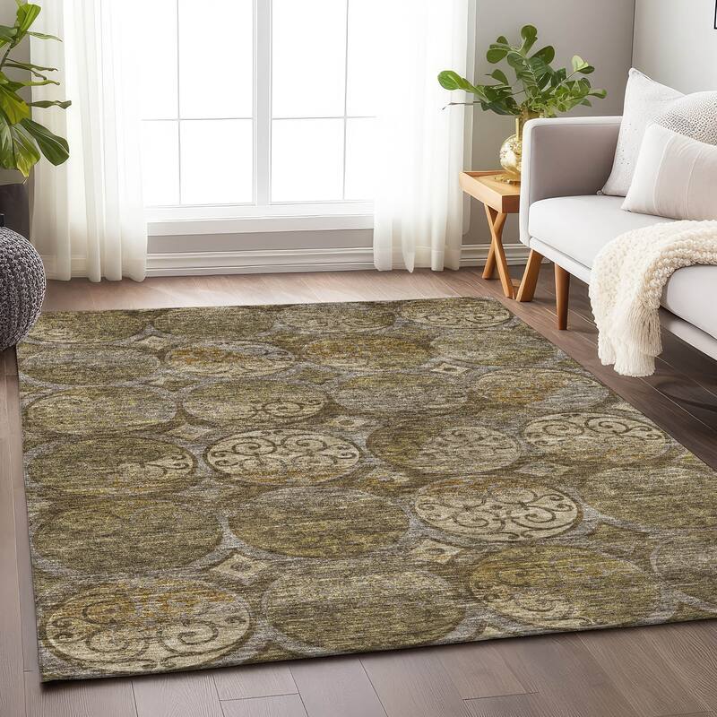 Premium Washable Super Soft Traditional Scroll Mayfield Rug - Brown - 8' x 10' - Rectangle