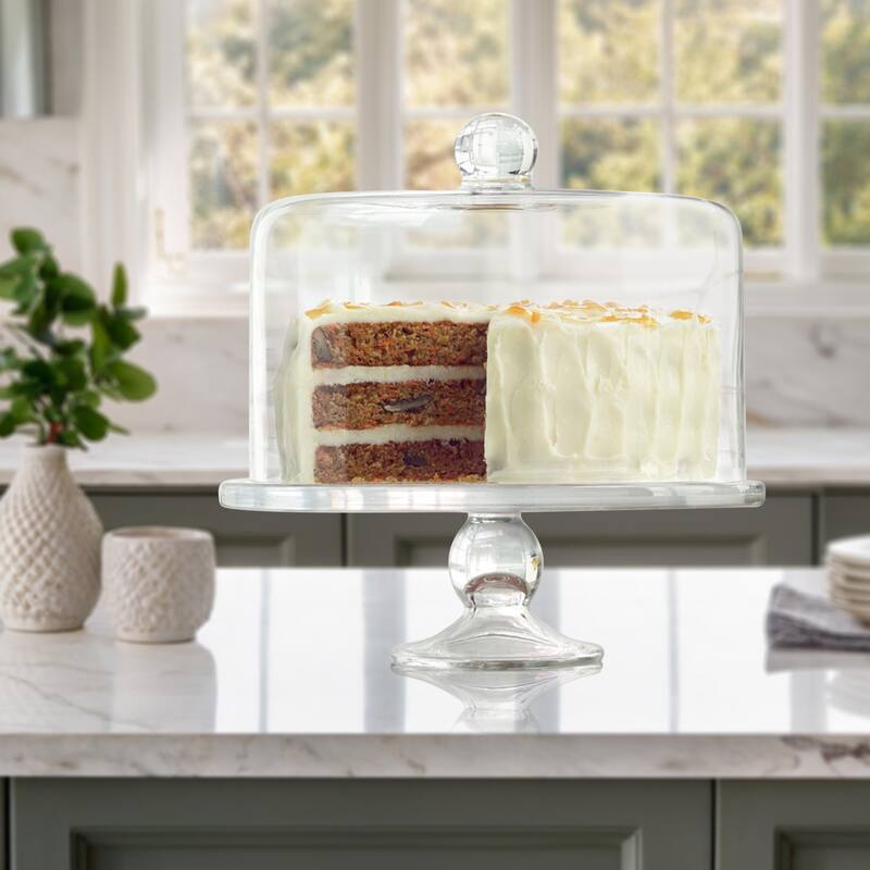 Artland Simplicity Cake Stand with Straight Sided Dome - 11" D x 11.4" H