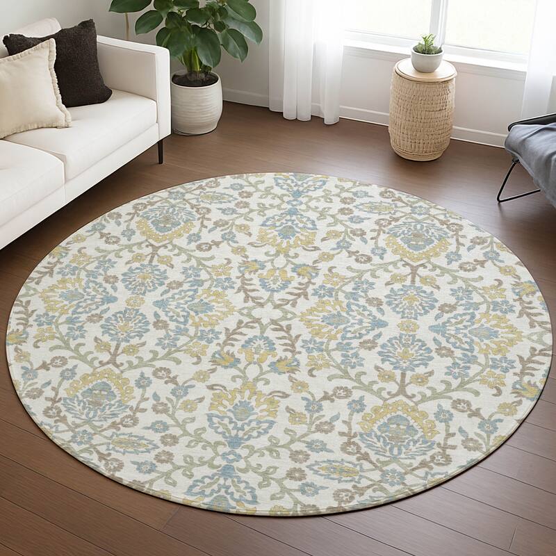 Machine Washable Indoor/ Outdoor Traditional Hartman Chantille Rug