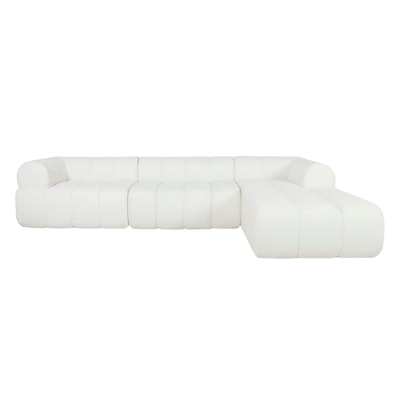 122" L-Shaped Sectional Sofa with Chaise Lounge - High-Density Sponge Cushions, 2-Piece Set, Right-Hand Facing, Fully Assembled