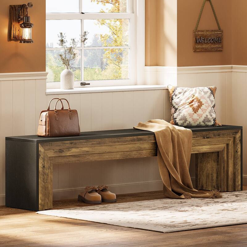71" Extra Long Entryway Bench Indoor End of Bed Bench