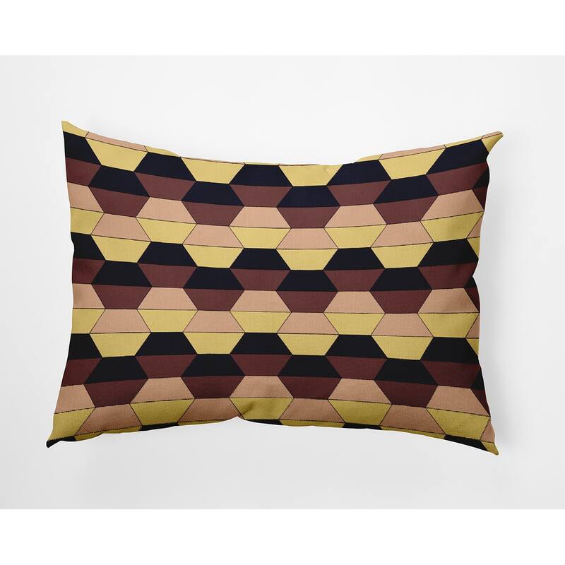 Hex Pattern Indoor/Outdoor Throw Pillow - Hoisin - 14" x 20"