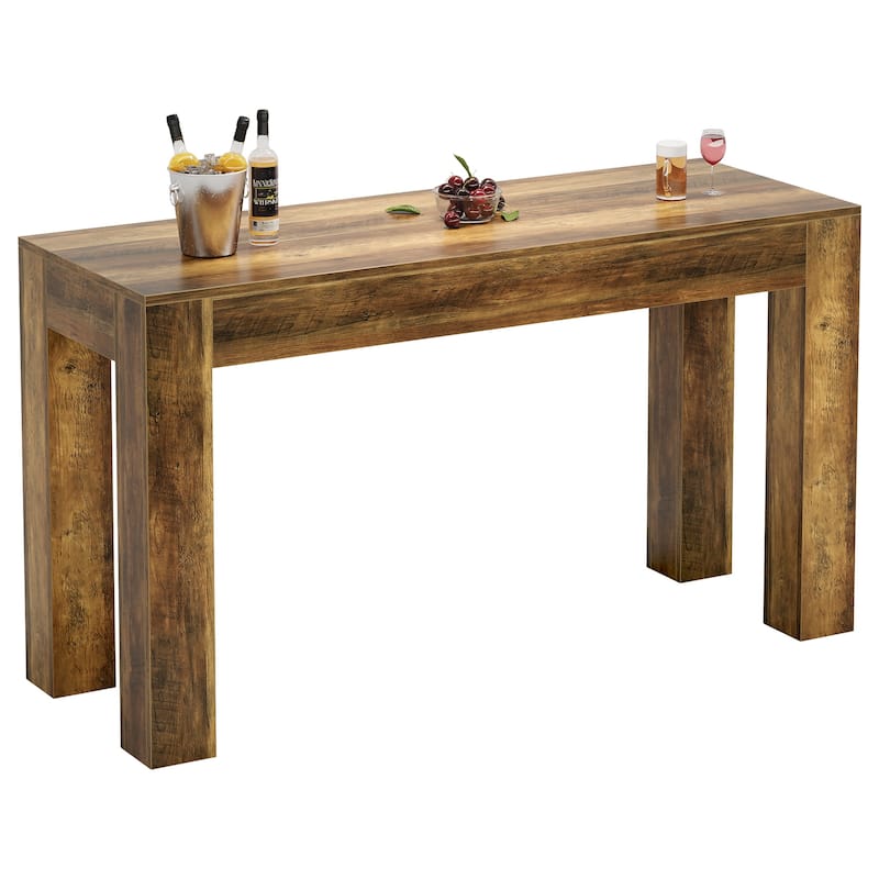 63" Long Bar Table, Wooden Counter Height Bar Table